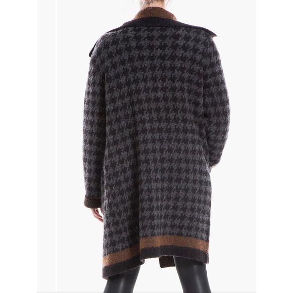Max Studio Women’s 2X Houndstooth Cardigan Sweater Knit Open Front Cozy - Picture 2 of 7